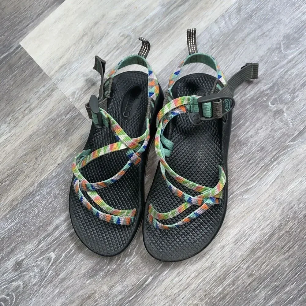 Chaco Big Kid Youth ZX1 Ecotread Sandal Rainbow Colorful Adjustable Strap Shoe 3